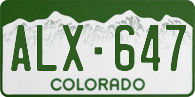 CO license plate ALX647