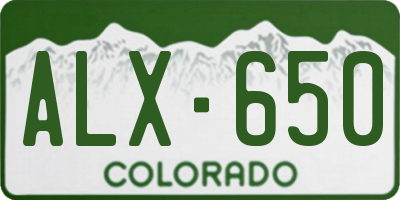 CO license plate ALX650
