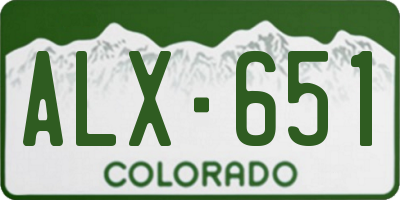 CO license plate ALX651