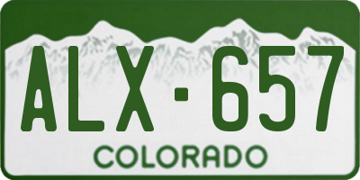 CO license plate ALX657