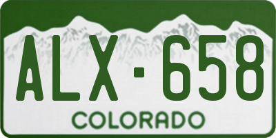 CO license plate ALX658
