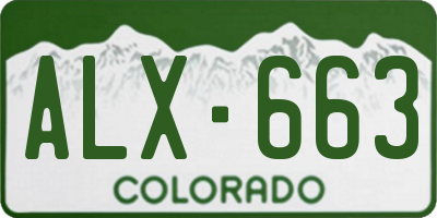 CO license plate ALX663