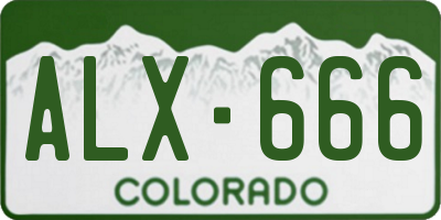 CO license plate ALX666