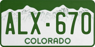 CO license plate ALX670