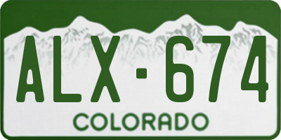 CO license plate ALX674