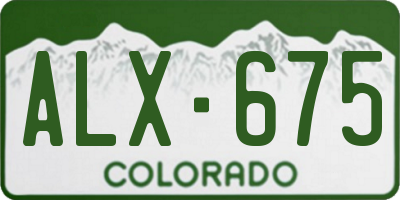 CO license plate ALX675