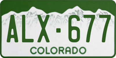 CO license plate ALX677