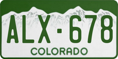 CO license plate ALX678