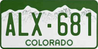 CO license plate ALX681