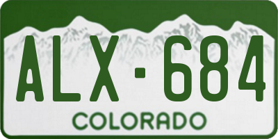 CO license plate ALX684