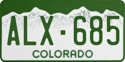 CO license plate ALX685