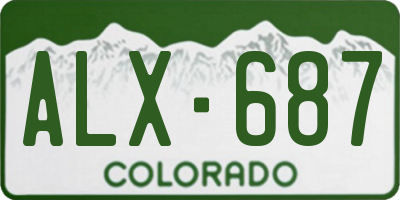 CO license plate ALX687