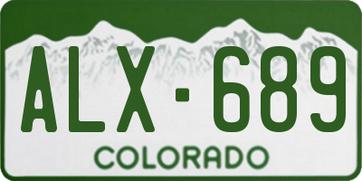 CO license plate ALX689
