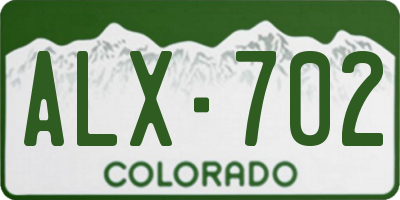 CO license plate ALX702