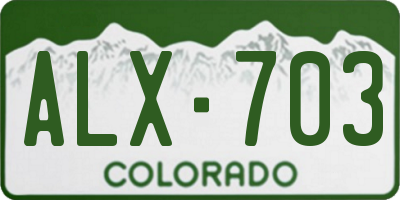 CO license plate ALX703