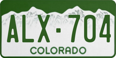 CO license plate ALX704