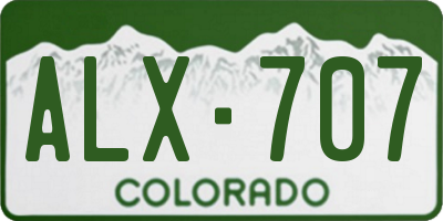 CO license plate ALX707