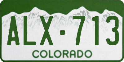 CO license plate ALX713