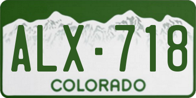 CO license plate ALX718