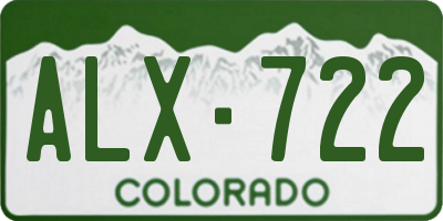 CO license plate ALX722