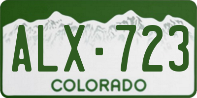 CO license plate ALX723