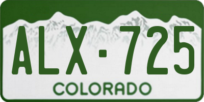 CO license plate ALX725