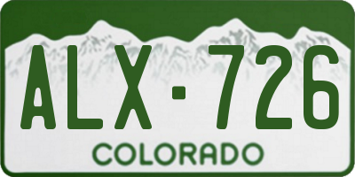 CO license plate ALX726