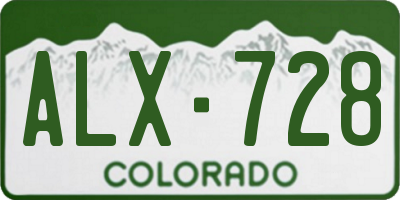 CO license plate ALX728