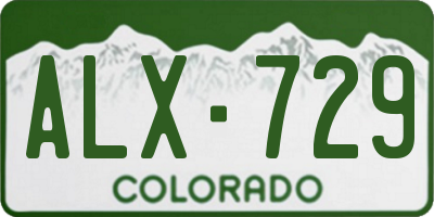 CO license plate ALX729