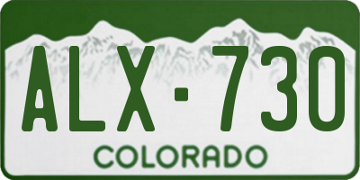 CO license plate ALX730