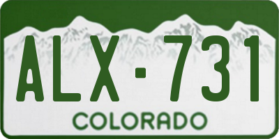 CO license plate ALX731