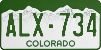 CO license plate ALX734