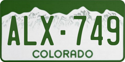 CO license plate ALX749