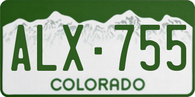 CO license plate ALX755