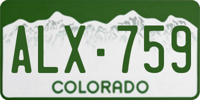 CO license plate ALX759