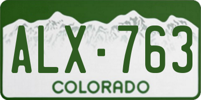 CO license plate ALX763