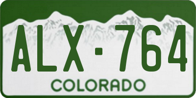 CO license plate ALX764