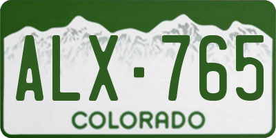 CO license plate ALX765