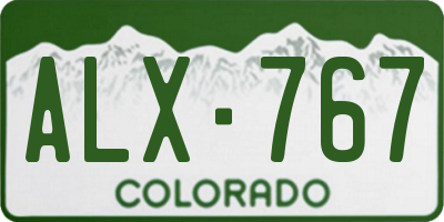 CO license plate ALX767