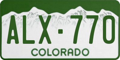 CO license plate ALX770