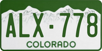 CO license plate ALX778