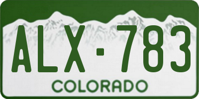 CO license plate ALX783