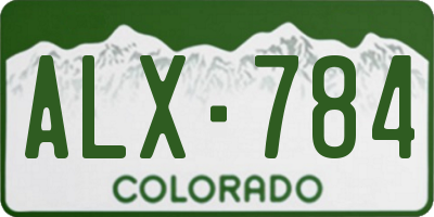 CO license plate ALX784