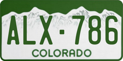 CO license plate ALX786