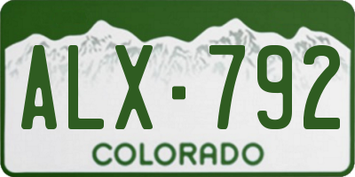 CO license plate ALX792