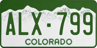 CO license plate ALX799