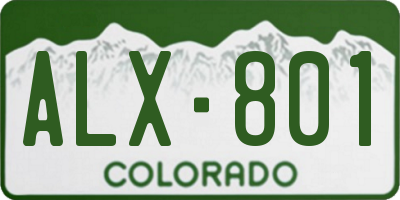 CO license plate ALX801