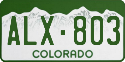CO license plate ALX803