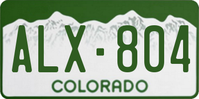 CO license plate ALX804