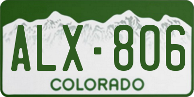 CO license plate ALX806